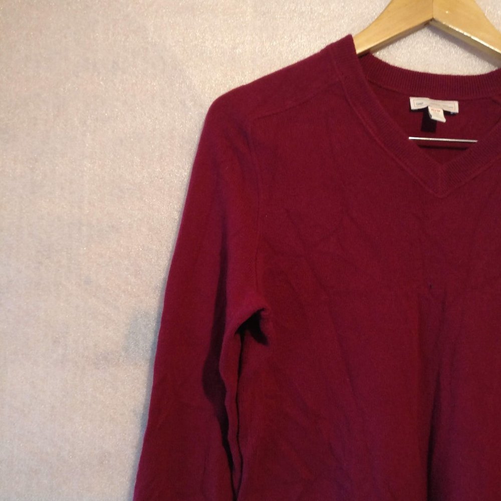 Maroon Holiday Wine 100%CASHMERE L/Sleeve Sweater Knit , XS with MEASUREMENT